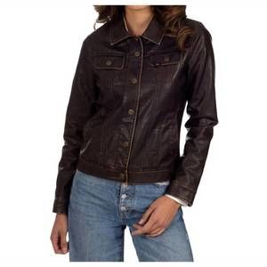 NEW LEE classic trucker faux fur jacket in brown